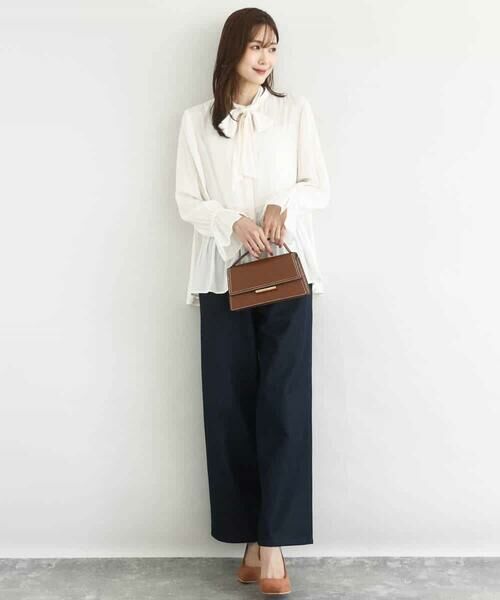 Maison de CINQ / メゾン ドゥ サンク チノ・ワークパンツ | 【小さいサイズ】裏起毛ブーツカットシルエットデニムワイドパンツ/洗濯機で洗える | 詳細20