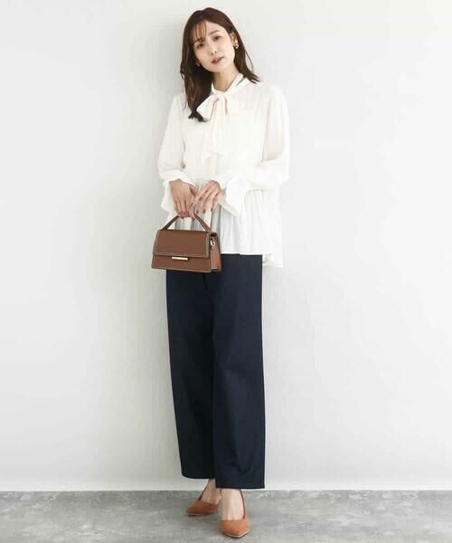 Maison de CINQ / メゾン ドゥ サンク チノ・ワークパンツ | 【小さいサイズ】裏起毛ブーツカットシルエットデニムワイドパンツ/洗濯機で洗える | 詳細21