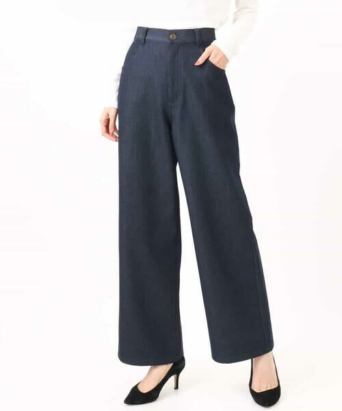 Maison de CINQ / メゾン ドゥ サンク チノ・ワークパンツ | 【小さいサイズ】裏起毛ブーツカットシルエットデニムワイドパンツ/洗濯機で洗える | 詳細22