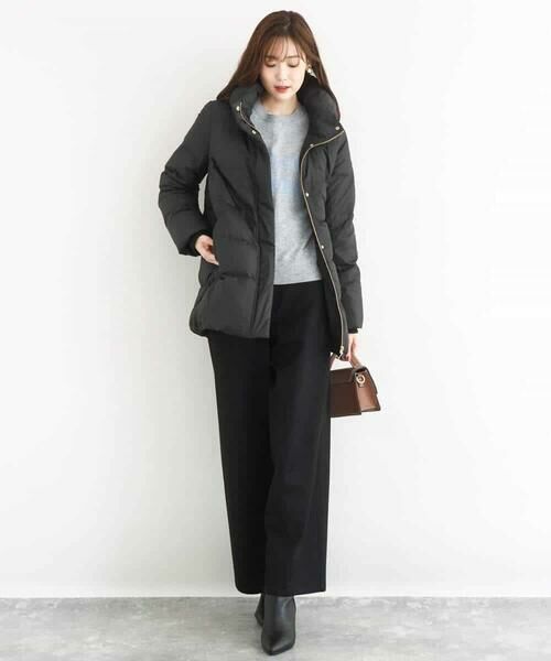 Maison de CINQ / メゾン ドゥ サンク チノ・ワークパンツ | 【小さいサイズ】裏起毛ブーツカットシルエットデニムワイドパンツ/洗濯機で洗える | 詳細8