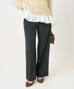 Maison de CINQ / メゾン ドゥ サンク チノ・ワークパンツ | 【小さいサイズ】ツイード調両面起毛ワイドパンツ/洗える