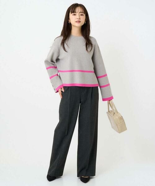 Maison de CINQ / メゾン ドゥ サンク チノ・ワークパンツ | 【小さいサイズ】ツイード調両面起毛ワイドパンツ/洗える | 詳細19