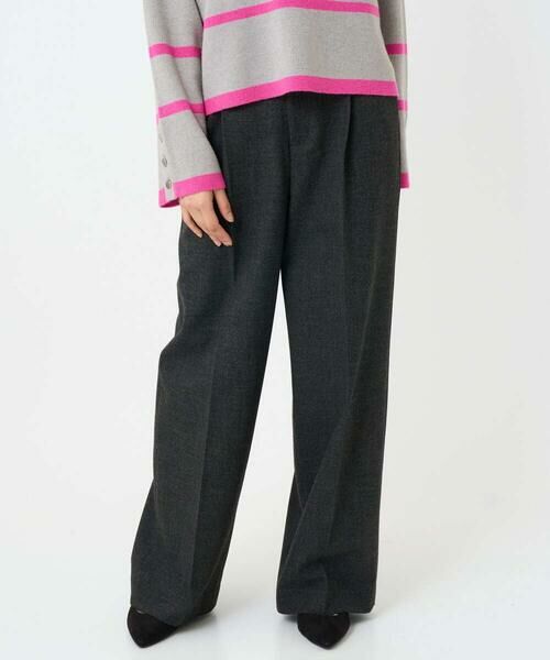 Maison de CINQ / メゾン ドゥ サンク チノ・ワークパンツ | 【小さいサイズ】ツイード調両面起毛ワイドパンツ/洗える | 詳細2