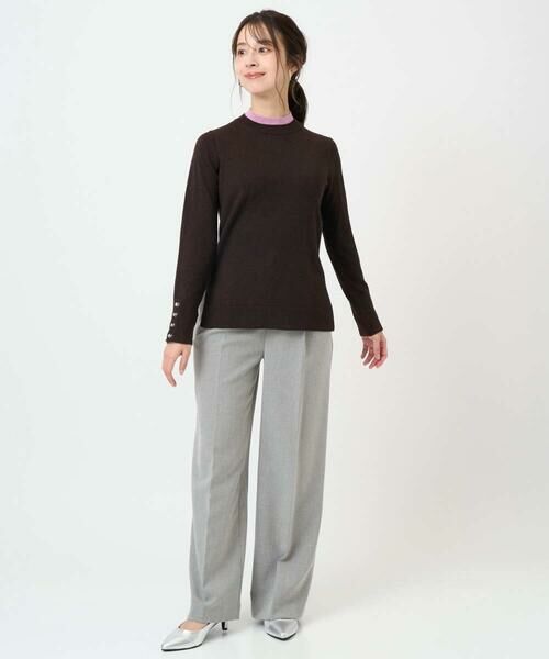 Maison de CINQ / メゾン ドゥ サンク チノ・ワークパンツ | 【小さいサイズ】ツイード調両面起毛ワイドパンツ/洗える | 詳細23