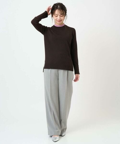 Maison de CINQ / メゾン ドゥ サンク チノ・ワークパンツ | 【小さいサイズ】ツイード調両面起毛ワイドパンツ/洗える | 詳細24