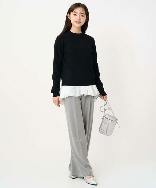 Maison de CINQ / メゾン ドゥ サンク チノ・ワークパンツ | 【小さいサイズ】ツイード調両面起毛ワイドパンツ/洗える | 詳細28