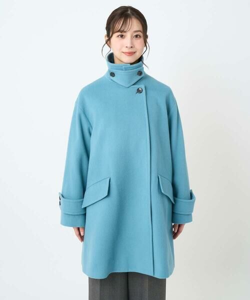 Maison de CINQ / メゾン ドゥ サンク その他アウター | 【小さいサイズ】SUPER100sウール スタンドカラーミドルコート | 詳細10
