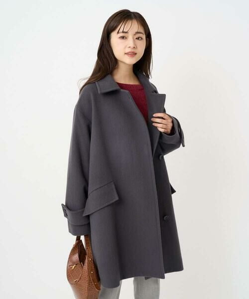 Maison de CINQ / メゾン ドゥ サンク その他アウター | 【小さいサイズ】SUPER100sウール スタンドカラーミドルコート | 詳細2