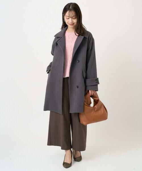 Maison de CINQ / メゾン ドゥ サンク その他アウター | 【小さいサイズ】SUPER100sウール スタンドカラーミドルコート | 詳細25