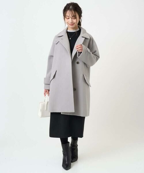 Maison de CINQ / メゾン ドゥ サンク その他アウター | 【小さいサイズ】SUPER100sウール スタンドカラーミドルコート | 詳細26