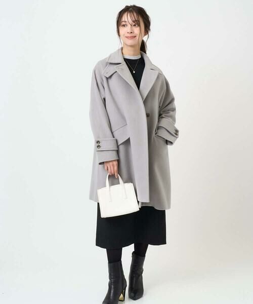 Maison de CINQ / メゾン ドゥ サンク その他アウター | 【小さいサイズ】SUPER100sウール スタンドカラーミドルコート | 詳細28