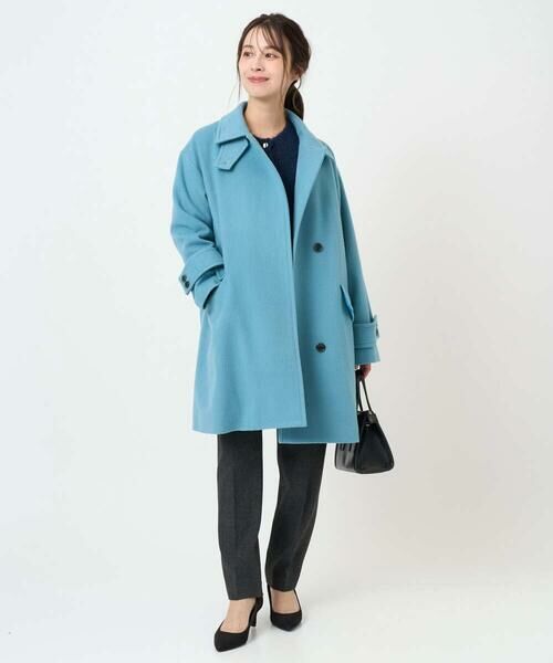 Maison de CINQ / メゾン ドゥ サンク その他アウター | 【小さいサイズ】SUPER100sウール スタンドカラーミドルコート | 詳細29