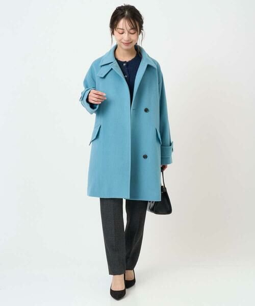 Maison de CINQ / メゾン ドゥ サンク その他アウター | 【小さいサイズ】SUPER100sウール スタンドカラーミドルコート | 詳細30