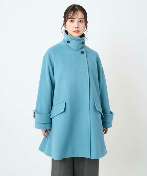 Maison de CINQ / メゾン ドゥ サンク その他アウター | 【小さいサイズ】SUPER100sウール スタンドカラーミドルコート | 詳細7