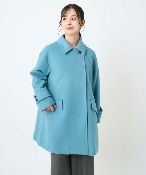 Maison de CINQ / メゾン ドゥ サンク その他アウター | 【小さいサイズ】SUPER100sウール スタンドカラーミドルコート | 詳細8