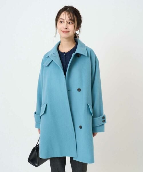 Maison de CINQ / メゾン ドゥ サンク その他アウター | 【小さいサイズ】SUPER100sウール スタンドカラーミドルコート | 詳細9