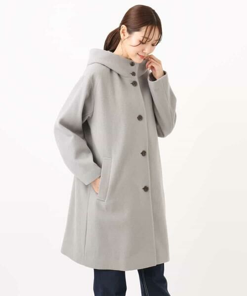 Maison de CINQ / メゾン ドゥ サンク その他アウター | 【小さいサイズ】SUPER100sウール フーデットミドルコート | 詳細10