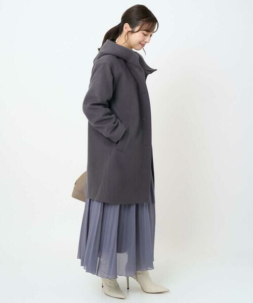 Maison de CINQ / メゾン ドゥ サンク その他アウター | 【小さいサイズ】SUPER100sウール フーデットミドルコート | 詳細27