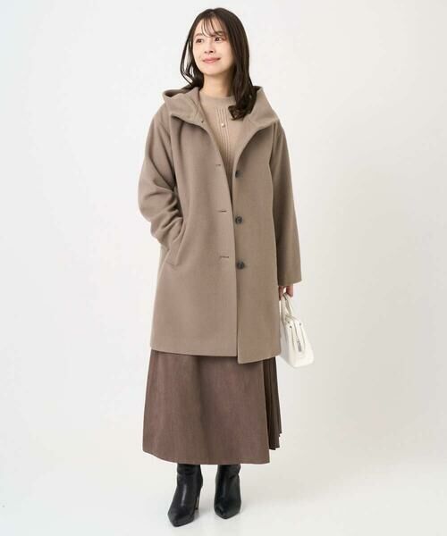 Maison de CINQ / メゾン ドゥ サンク その他アウター | 【小さいサイズ】SUPER100sウール フーデットミドルコート | 詳細28