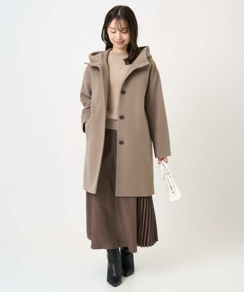 Maison de CINQ / メゾン ドゥ サンク その他アウター | 【小さいサイズ】SUPER100sウール フーデットミドルコート | 詳細29