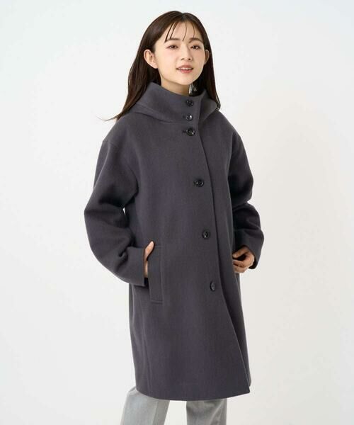 Maison de CINQ / メゾン ドゥ サンク その他アウター | 【小さいサイズ】SUPER100sウール フーデットミドルコート | 詳細3