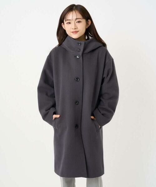 Maison de CINQ / メゾン ドゥ サンク その他アウター | 【小さいサイズ】SUPER100sウール フーデットミドルコート | 詳細4