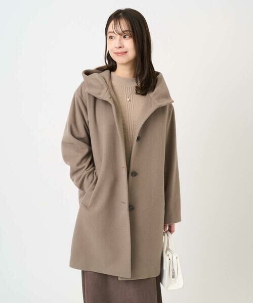 Maison de CINQ / メゾン ドゥ サンク その他アウター | 【小さいサイズ】SUPER100sウール フーデットミドルコート | 詳細6