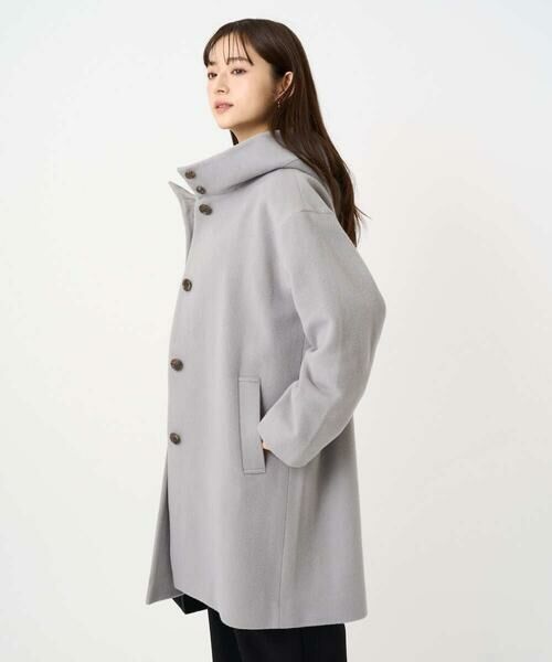 Maison de CINQ / メゾン ドゥ サンク その他アウター | 【小さいサイズ】SUPER100sウール フーデットミドルコート | 詳細9