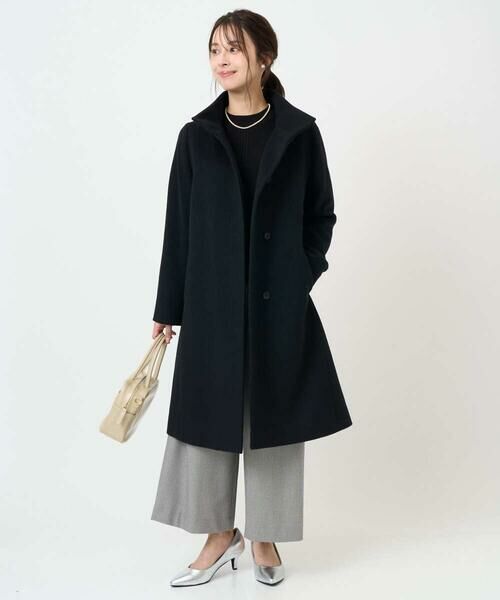 Maison de CINQ / メゾン ドゥ サンク その他アウター | 【小さいサイズ】SUPER100sウール スタンドカラーロングコート | 詳細16