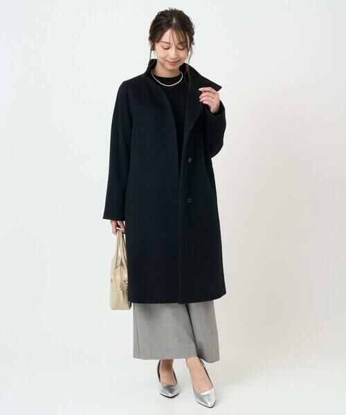 Maison de CINQ / メゾン ドゥ サンク その他アウター | 【小さいサイズ】SUPER100sウール スタンドカラーロングコート | 詳細17