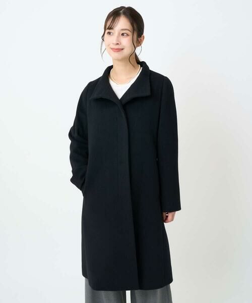 Maison de CINQ / メゾン ドゥ サンク その他アウター | 【小さいサイズ】SUPER100sウール スタンドカラーロングコート | 詳細2