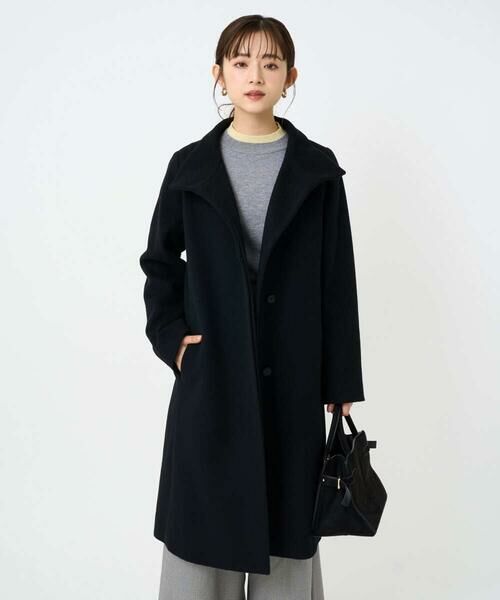 Maison de CINQ / メゾン ドゥ サンク その他アウター | 【小さいサイズ】SUPER100sウール スタンドカラーロングコート | 詳細3