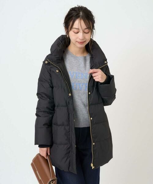 Maison de CINQ / メゾン ドゥ サンク ダウンジャケット・ベスト | 【小さいサイズ】ベーシックタフタ ミドルダウンコート/撥水加工 | 詳細1