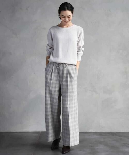 Maison de CINQ / メゾン ドゥ サンク チノ・ワークパンツ | [小さいサイズ]2WAYストレッチチェックワイドパンツ | 詳細24