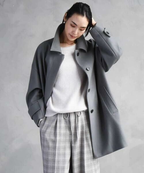 Maison de CINQ / メゾン ドゥ サンク ステンカラーコート | [小さいサイズ]スーパー100sウールステンカラーコート | 詳細1