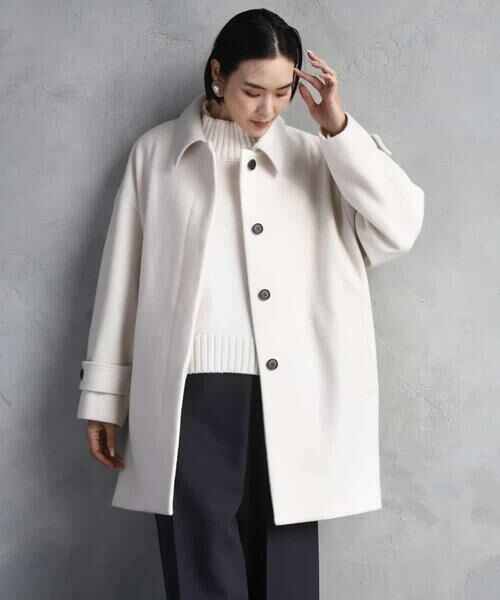 Maison de CINQ / メゾン ドゥ サンク ステンカラーコート | [小さいサイズ]スーパー100sウールステンカラーコート | 詳細9
