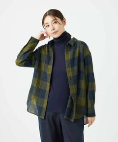 Maison de CINQ / メゾン ドゥ サンク シャツ・ブラウス | [日本製]リファインガーゼブロックチェックブラウス