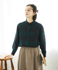 Maison de CINQ / メゾン ドゥ サンク シャツ・ブラウス | [日本製]リファインガーゼブロックチェックブラウス