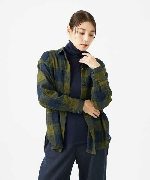 Maison de CINQ / メゾン ドゥ サンク シャツ・ブラウス | [日本製]リファインガーゼブロックチェックブラウス | 詳細1