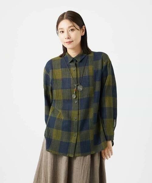 Maison de CINQ / メゾン ドゥ サンク シャツ・ブラウス | [日本製]リファインガーゼブロックチェックブラウス | 詳細3