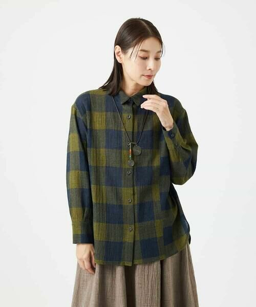 Maison de CINQ / メゾン ドゥ サンク シャツ・ブラウス | [日本製]リファインガーゼブロックチェックブラウス | 詳細4
