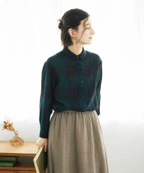 Maison de CINQ / メゾン ドゥ サンク シャツ・ブラウス | [日本製]リファインガーゼブロックチェックブラウス | 詳細5