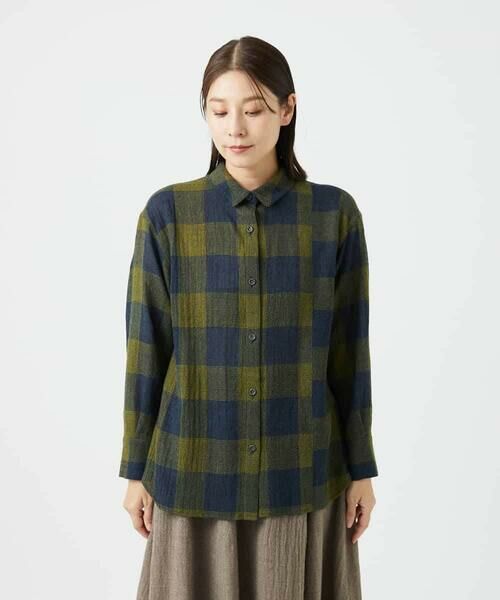 Maison de CINQ / メゾン ドゥ サンク シャツ・ブラウス | [日本製]リファインガーゼブロックチェックブラウス | 詳細6