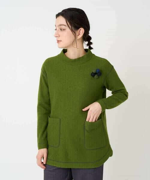 Maison de CINQ / メゾン ドゥ サンク チュニック | [日本製]ウールマイクロループスクランブル編みチュニックカットソー | 詳細1