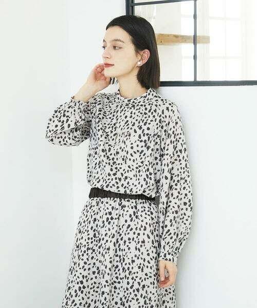 Maison de CINQ / メゾン ドゥ サンク シャツ・ブラウス | [日本製/セットアップ対応]レオパードロールネックブラウス | 詳細3