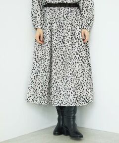 Maison de CINQ / メゾン ドゥ サンク ロング・マキシ丈スカート | [日本製/セットアップ対応]レオパードギャザーフレアスカート