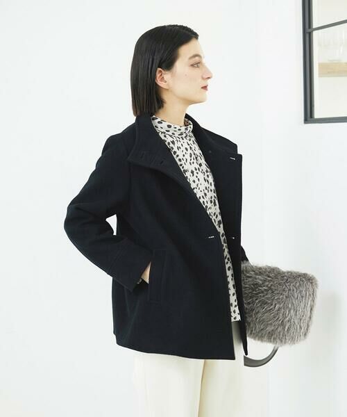 Maison de CINQ / メゾン ドゥ サンク その他アウター | スーパー100ミドルスタンドカラーウールコート | 詳細1