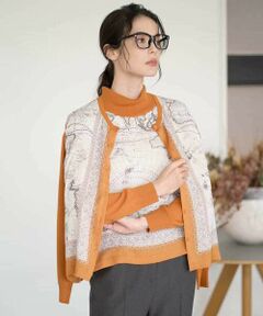 Maison de CINQ / メゾン ドゥ サンク セットアップ | [アンサンブル対応]アートプリントドッキングニットカーディガン