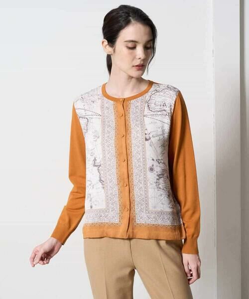 Maison de CINQ / メゾン ドゥ サンク セットアップ | [アンサンブル対応]アートプリントドッキングニットカーディガン | 詳細4