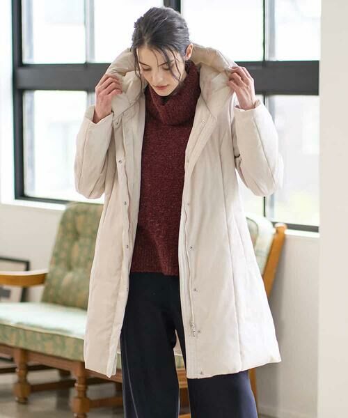 Maison de CINQ/メゾン ドゥ サンク [暖か･軽い]フーディーダウンコート アイボリー S